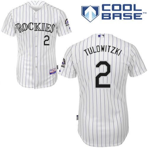 Troy Tulowitzki #2 MLB Jersey-Colorado Rockies Men's Authentic Home White Cool Base Baseball Jersey
